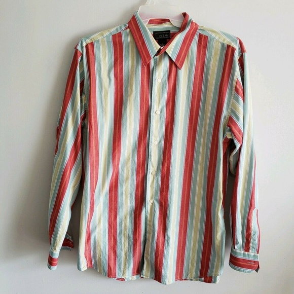 Cezani Mens Long Sleeve Striped Shirt Large - Picture 2 of 4